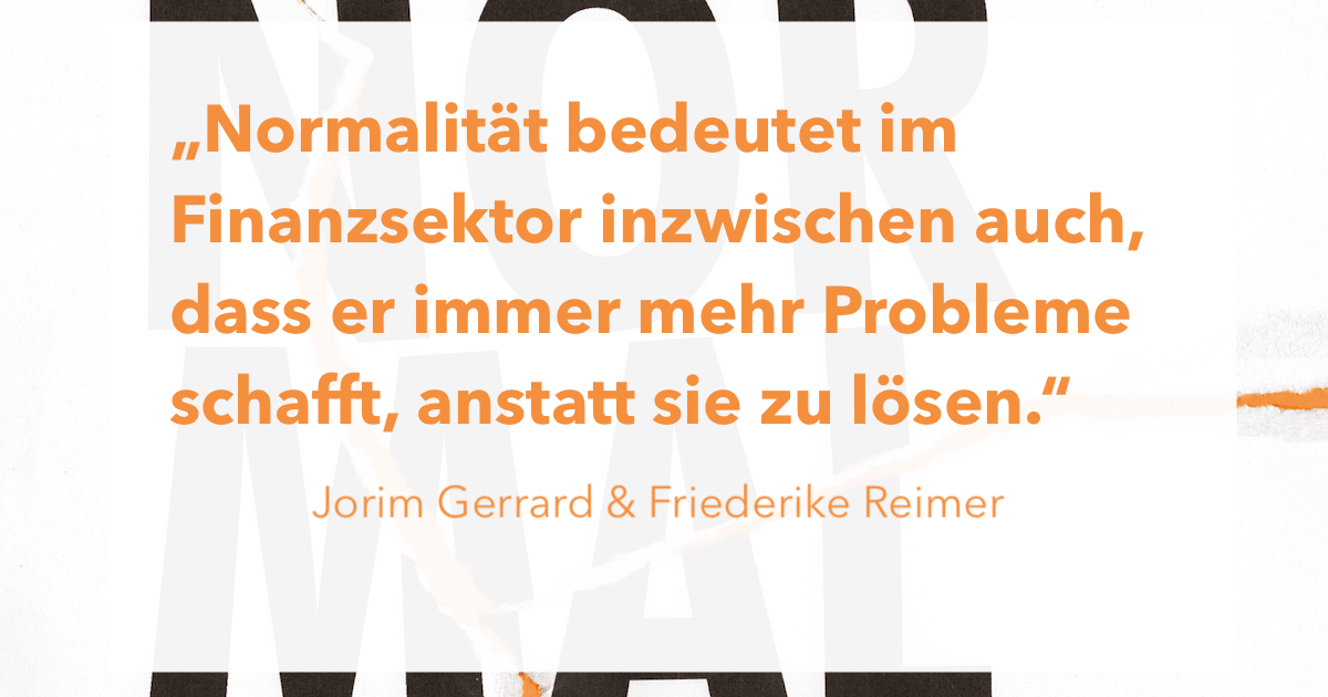 Zitat von Jorim Gerrard & Friederike Reimer aus agora42 3/2023 NORMALITÄT
