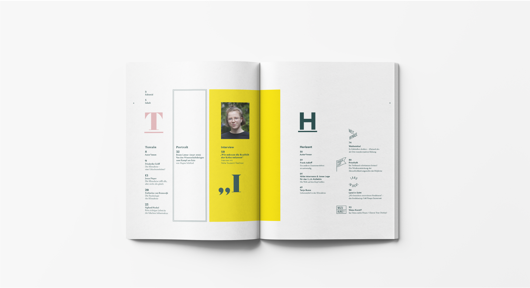 Das Inhaltsverzeichnis der Ausgabe LEBEN IN DER KLIMAKRISE.