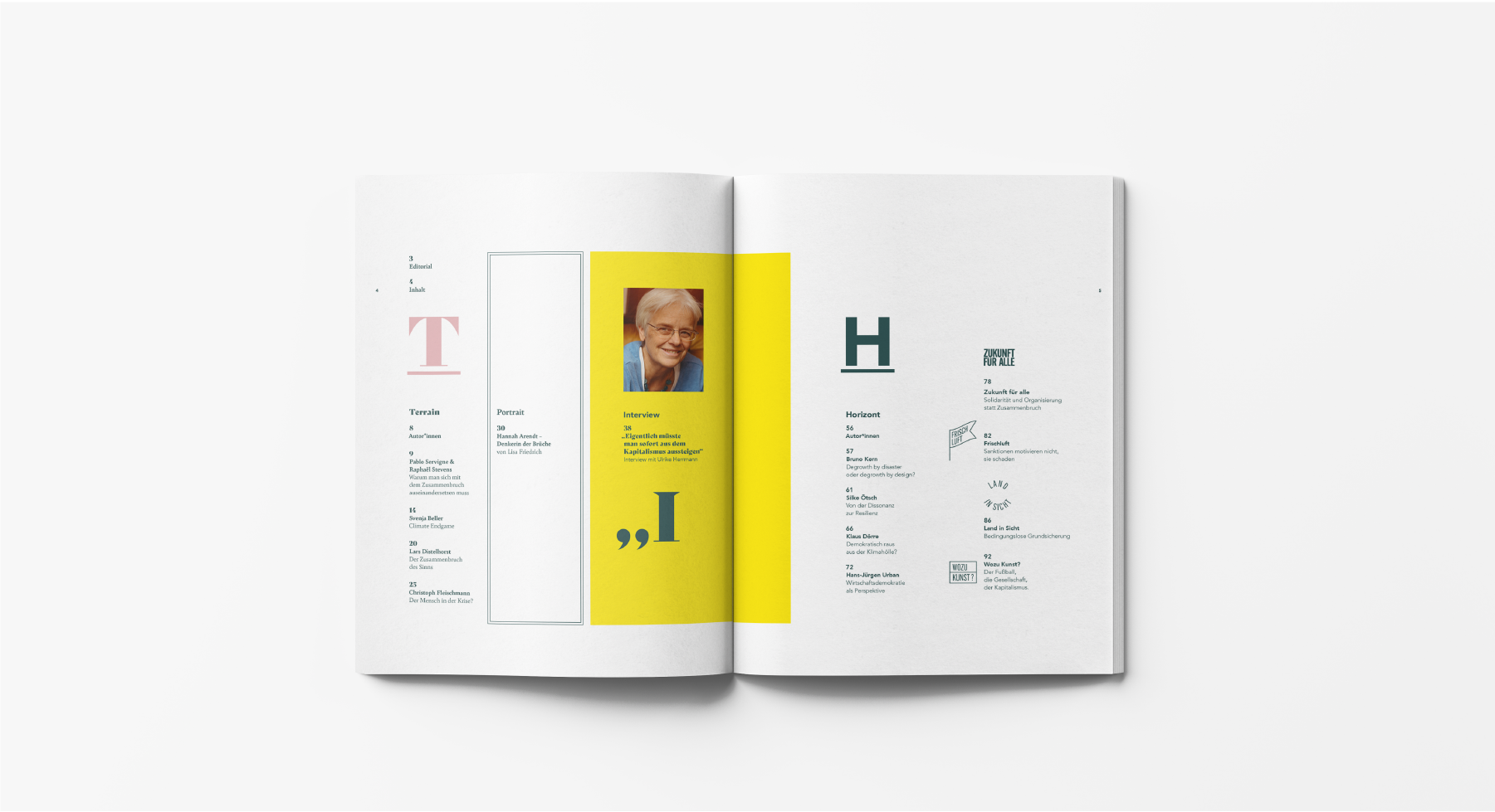 Das Inhaltsverzeichnis der Ausgabe ZUSAMMENBRUCH.